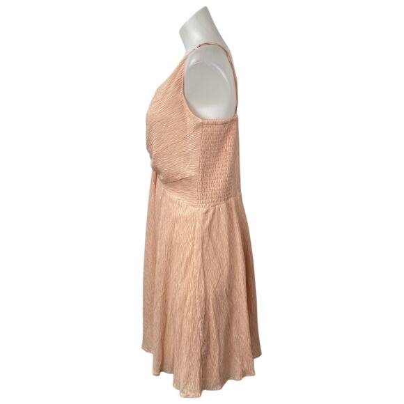 Abercrombie & Fitch Coral Sleeveless Twist V Neck Cami A Line Mini Dress Size LT - Picture 2 of 5